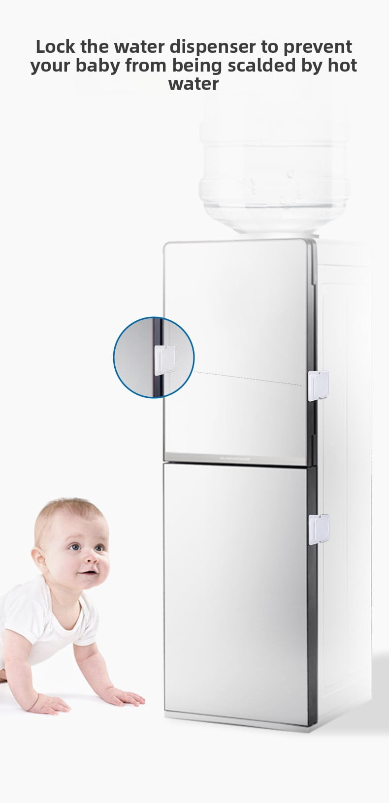 XIHAMA Multifunctional lock - 10 pieces, White, child safety lock for refrigerator drawers, furniture doors, and cabinets