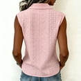 thumbnail image 6 of VBVC Women's Eyelet Embroidery Button Down Tank Top, Ladies' Peter Pan Collar Sleeveless Blouse, Casual Solid Color Summer Shirt For Women,Pink,S-3XL, 6 of 8