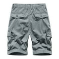 thumbnail image 4 of WERYOUNG Men Summer Solid Color Casual Wash Pocket Cargo Shorts Breathable Trunks, Light Gray, 32, 4 of 4