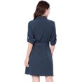 thumbnail image 4 of INSPIRE CHIC Robe Chemise à Manches Retroussables Multi-Poches avec Ceinture pour Femmes, 4 of 6