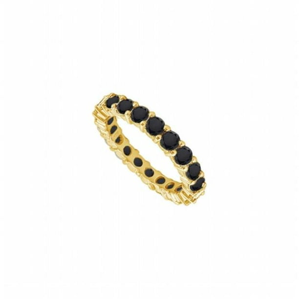 Precious Stone - Black Diamond Eternity Band 14K Yellow Gold, 3.00 CT