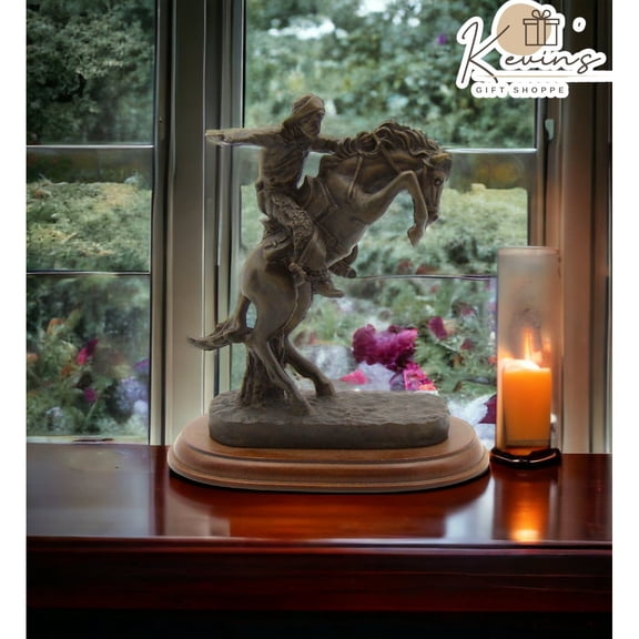 Cowboy Riding Horse Figurine Home Decor  Office Decor,