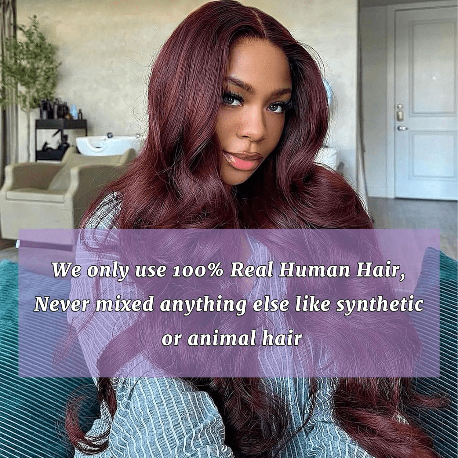 USTAR 99J Burgundy Brazilian Basic Virgin Human Hairs Blended Hairs Bundles - 22" Natural Wave, Heat-Resistant for Daily/Party/Travel Deal