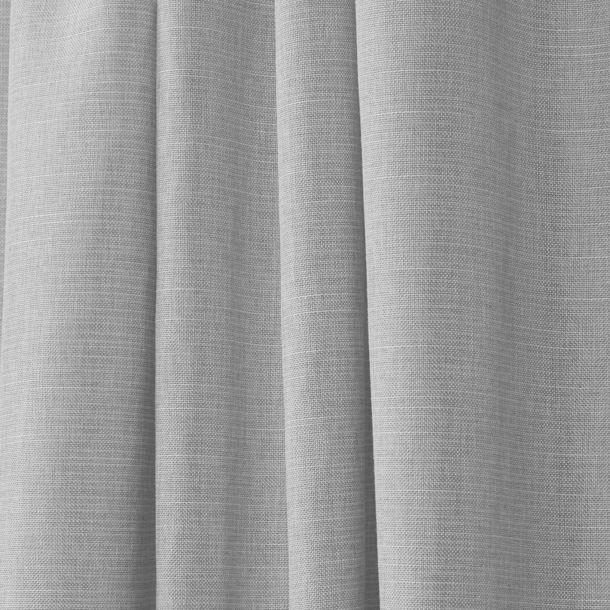 Nicole Miller Faux Linen Slub Textured Hidden Tab/Rod Pocket Top Light Filtering Curtain Panel Pair, 54"x96", Dove Grey