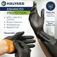 thumbnail image 2 of HALYARD Black-FIRE Nitrile Exam Gloves with Quick Check Box of 150, Black/Orange - 5.5 mil, 9.5 Inches Size Medium, Breach Detection, Powder-Free Disposable Gloves, 44757, 2 of 7