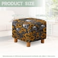 thumbnail image 3 of SCRAWLGOD Sunflower Skull Print Yellow Gray Ottoman Slipcover, Removable Footrest Sofa Cover Washable Square Footstool Slipcover with Elastic Bottom for Living Room, 3 of 7