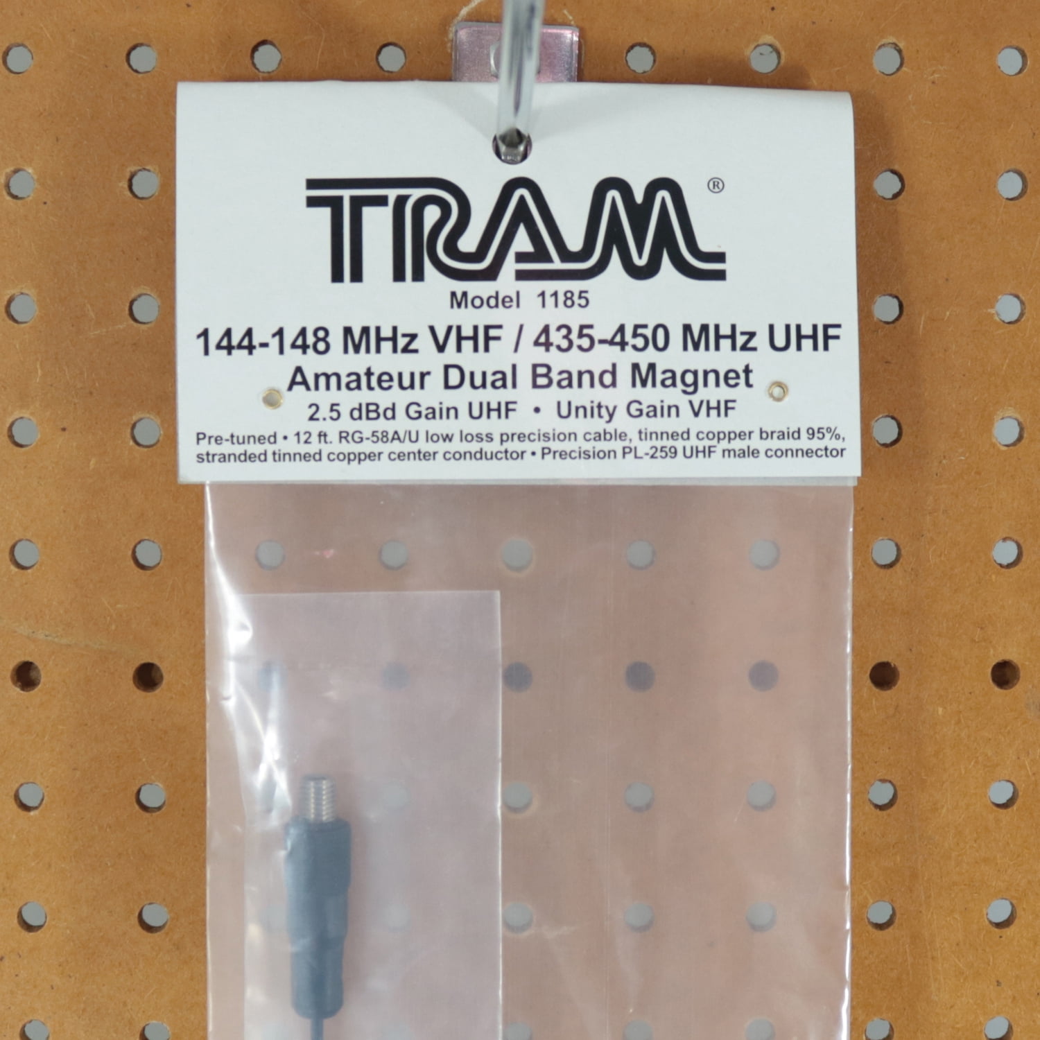 Tram 100-Watt Pretuned Dual-Band 144 MHz to 148MHz VHF/435 MHz to 450 MHz UHF Amateur Radio Antenna Kit with Magnet Mount and Cable