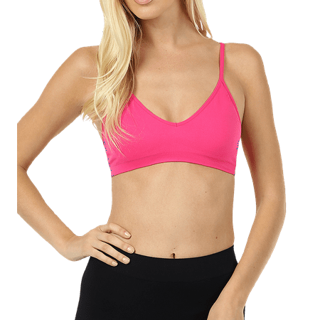 Women V-front bandeau Sports Bra with adjustable straps and removable bra