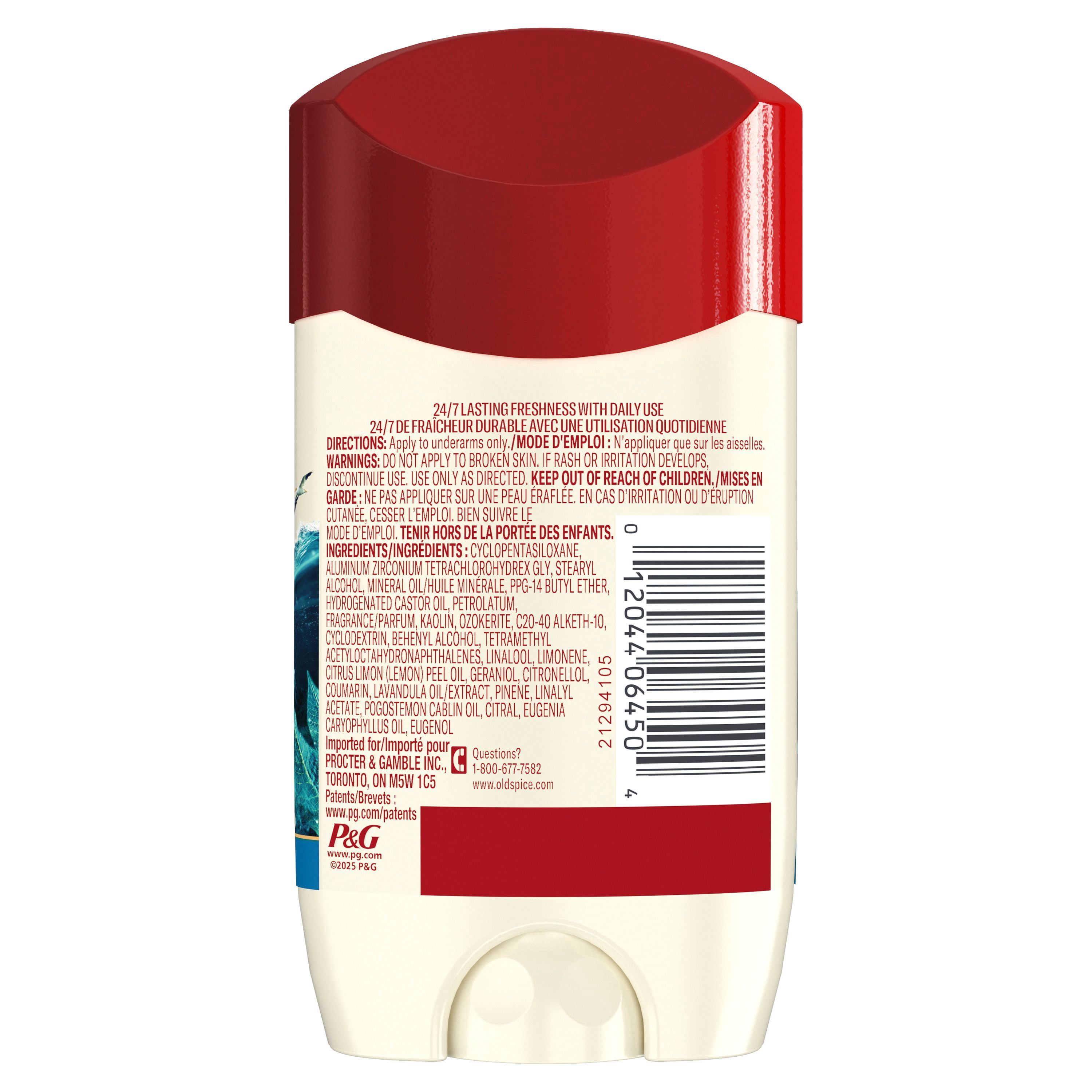 Antisudorifique et désodorisant Old Spice pour hommes, High Seas, parfum de vagues océaniques et algues, fraîcheur durable 24/7