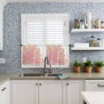 thumbnail image 6 of Half Window Curtains 24 Inches Long, Pink Gold Window Treatment Curtain Drapes, Boho Modern Abstract Minimalist Aesthetic Flower Short Curtains Tiers for Kitchen Over Sink, 27.5"x24", 2 Panels, 6 of 7