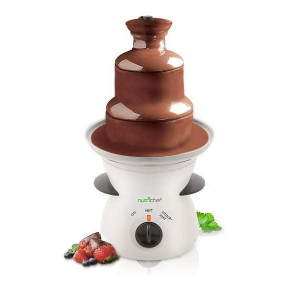 NutriChef 3 Tier Chocolate Fondue Fountain Electric Stainless Chocolate Dipping Warmer Machine 16oz