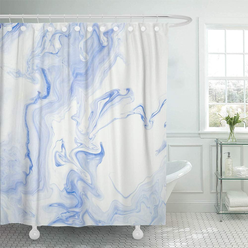 Details about   Abstract Blue Gold Marble Shower Curtain Bathroom Decor Fabric 12hooks 71in 