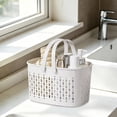 thumbnail image 4 of Hovilon Bath Storage Basket, Portable Plastic Shower Caddy with Handle & Drainage Holes, Waterproof Quick-Dry Toiletries Organizer for Bathroom Dorm Gym, Holds Shampoo Shower Gel Towels, White, 4 of 6