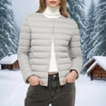 thumbnail image 2 of Arnsht Women's Quilted Lightwight Puffer Jacket, Collarless Down Jacket Coats with Pockets, Warm Jacket Winter Coat Gray XL, 2 of 7
