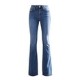 thumbnail image 4 of Miqool Women's Bootcut Jeans Mid Rise Slim Fit Stretchy Denim Flared Pants with Pockets, 4 of 7