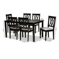 thumbnail image 5 of Baxton Studio Reneau Modern and Contemporary Grey Fabric Upholstered Espresso Brown Finished Wood 7-Piece Dining Set, 5 of 8