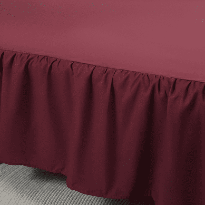 Namzi Ruffled Bed Skirt with Split Corners 39x75inch Soft Polyester Bed Skirt, Wrinkle-Resistant Dust Ruffle, Easy On/Off Wrap Skirt,White