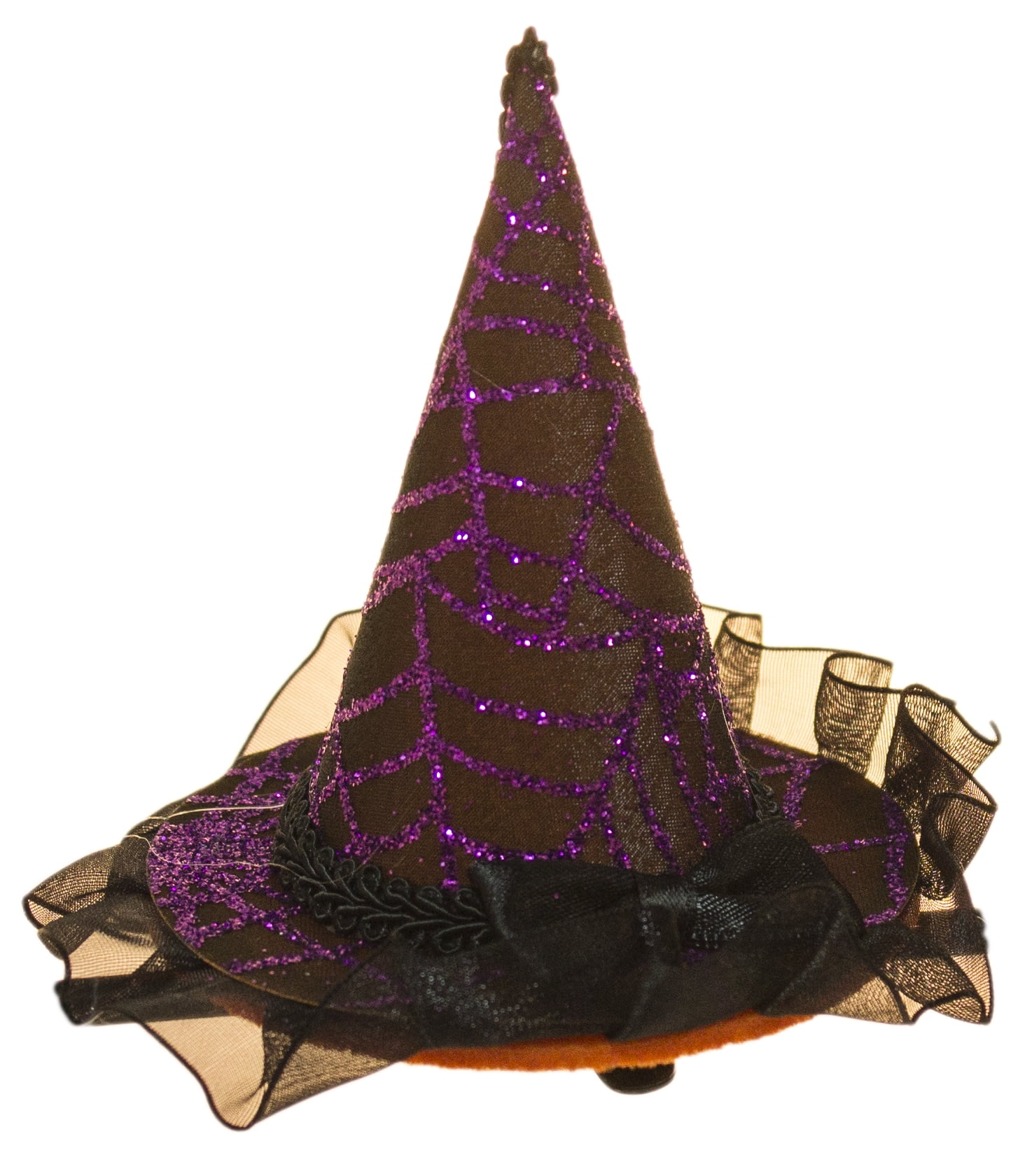 Halloween Costume Accessory 4 Inch Witch Hat Hair Clip with Lace