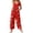 72# Red, variant on Christmas Overalls for Women Sleeveless Wide Leg Jumpsuit Adjustable Strap Xmas Print Romper with Pockets
