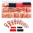 thumbnail image 2 of 260 Piezas de Terminales de Cable de Cobre, Conectores de Terminales, Utilizados en Cables AWG12 10 8 6 4 2, Conjunto Termorretráctil, Conectores de Terminales de Anillo, 2 of 5