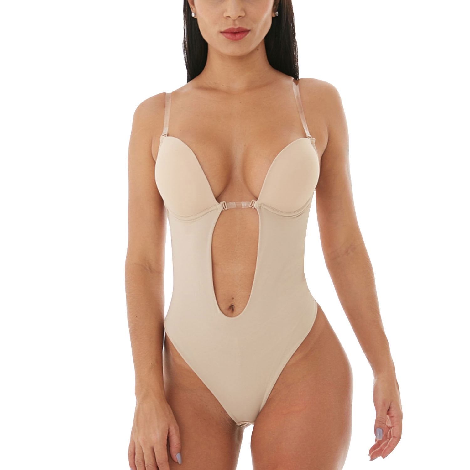 navy blue dress for baby girl Defitshape Women's Backless Body Shaper Seamless Built-in Bra Shapewear U  Plunge Bodysuit Bridal Thong Shaper for Wedding Dress Party Nude Beige  Khaki 34 fit 34C/34D