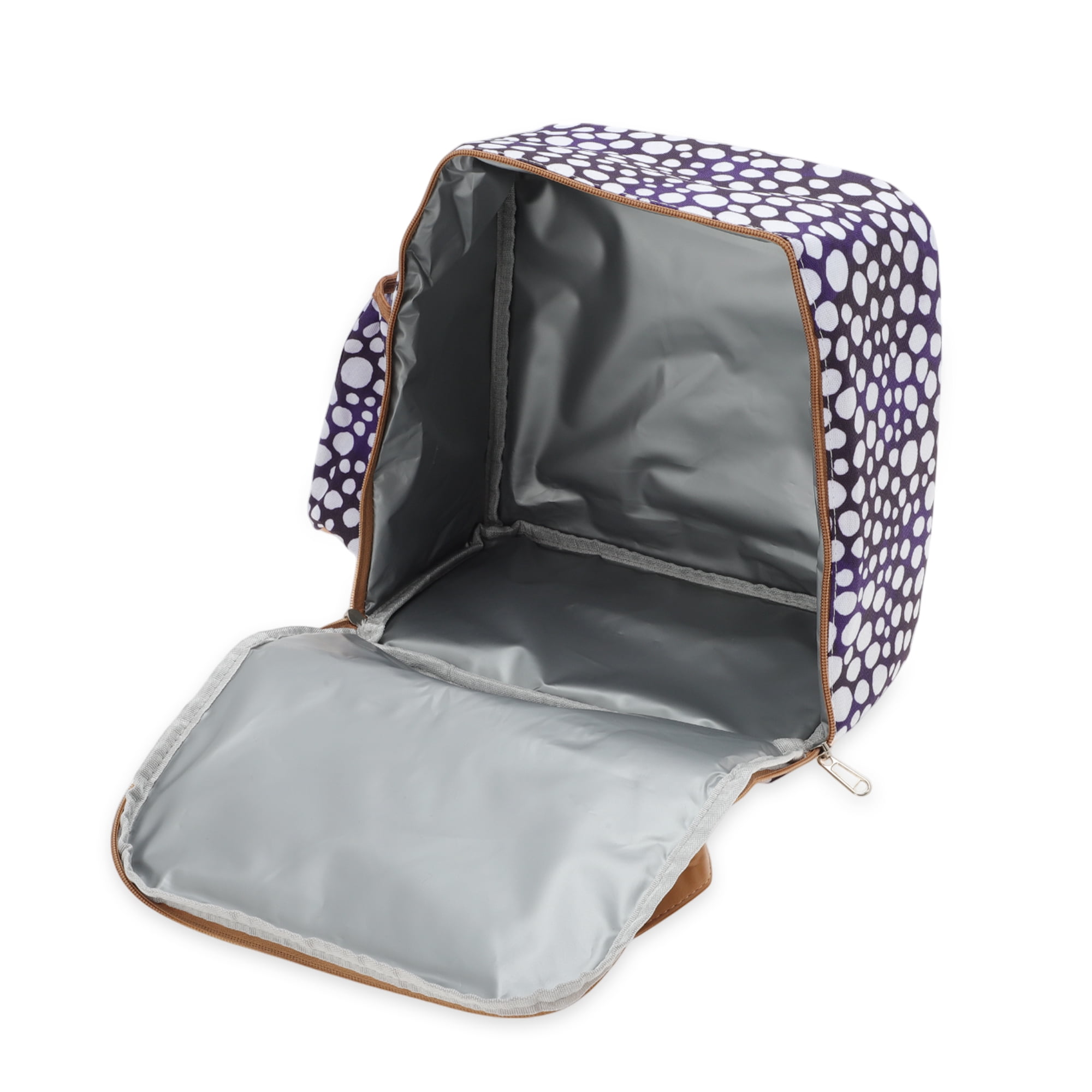 Unique Bargains Handheld Insulated Lunch Bag 1 Pc Blue, White [Dots]