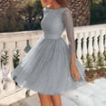 thumbnail image 2 of Robe de Soirée Élégante en Dentelle Creuse avec Col Rond Croisé pour Mariage, 2 of 7