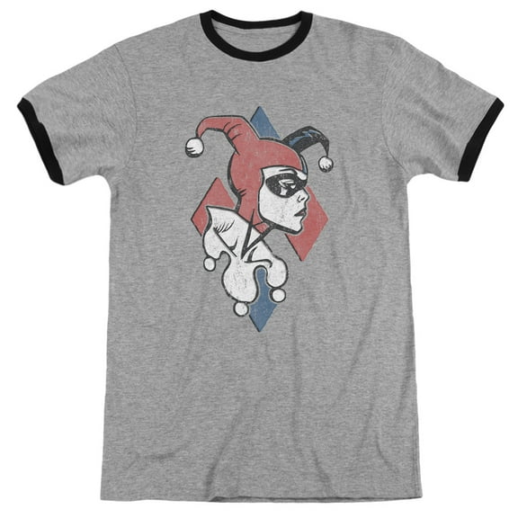 Batman Profiling Adult Ringer T-Shirt Heather Black