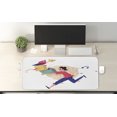 thumbnail image 2 of Hipster Computer Mouse Pad, Busy Woman System Administrator and Boxes Trying to Catch up with Work Illustration, Rectangle Non-Slip Rubber Mousepad X-Large, 35" x 15", Multicolor, by Ambesonne, 2 of 2