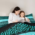thumbnail image 5 of Homewish Animal Leopard Cheetah Print Full Size Comforter Sets 3-Piece,Black Teal Bedding Comforter Set,Abstract Zebra Print Lightweight Bedding Sets,Luxury Bedroom Decor,Reversible, 5 of 8