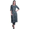 thumbnail image 1 of Moomaya 2-Piece Womens Cotton Printed Kurta Pant Set Indian Dress Ethnic Set, 1 of 6