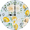 DHgf-25R, variant on Eveokoki Round Wall Clock Silent Non-Ticking Battery Operated Clock 10 Inch, Floral With Lemons Home Decor for Living Room, Kitchen, Bedroom, and Office
