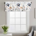 thumbnail image 4 of Blue Yellow Flower Window Valance for Kitchen, Watercolor Spring Country Yellow Blue Floral Dragonfly Rod Pocket Short Curtain for Small Windows, Light Filtering Decorative Valance, 56 x 16 Inch, 4 of 9