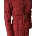 thumbnail image 5 of Ma Croix Womens Belted Quilted Puffer Coat Detachable Fur Hoodie Lightweight Faux Fur Winter Jacket, 5 of 7