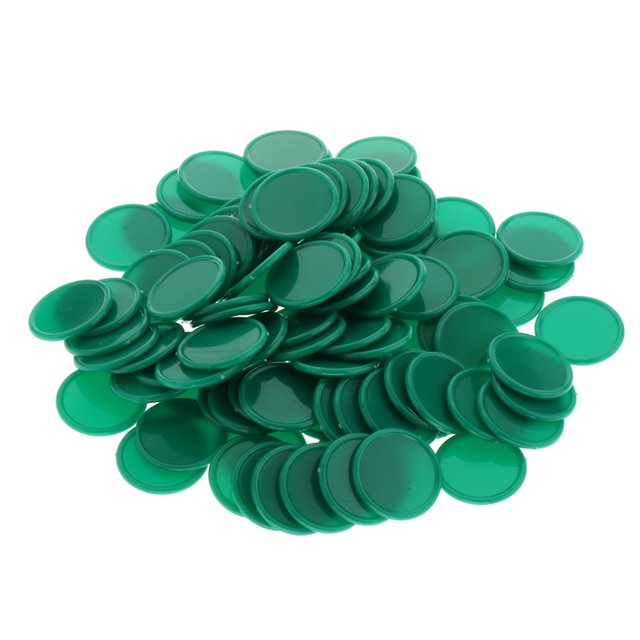 Juego de 100 fichas de póquer Sunnimix fichas de bingo Verde