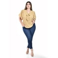 thumbnail image 4 of Blusa con moño al frente Roman Fashion /Tallas Extras, 1874 (Cafe) cafe 38, 4 of 5