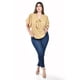 thumbnail image 4 of Blusa con moño al frente Roman Fashion /Tallas Extras, 1874 (Cafe) cafe 38, 4 of 5