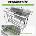 thumbnail image 3 of 47in Durable Stainless Steel Sink Set w/Faucet, Drainboard & Workbench, Ideal for Commercial Restaurant Indoor Outdoor Prep, Dishwashing, Storage Scenes, 3 of 8