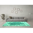 thumbnail image 3 of Ahgly Company Indoor Rectangle Abstract Turquoise Blue Contemporary Area Rugs, 4' x 6', 3 of 4