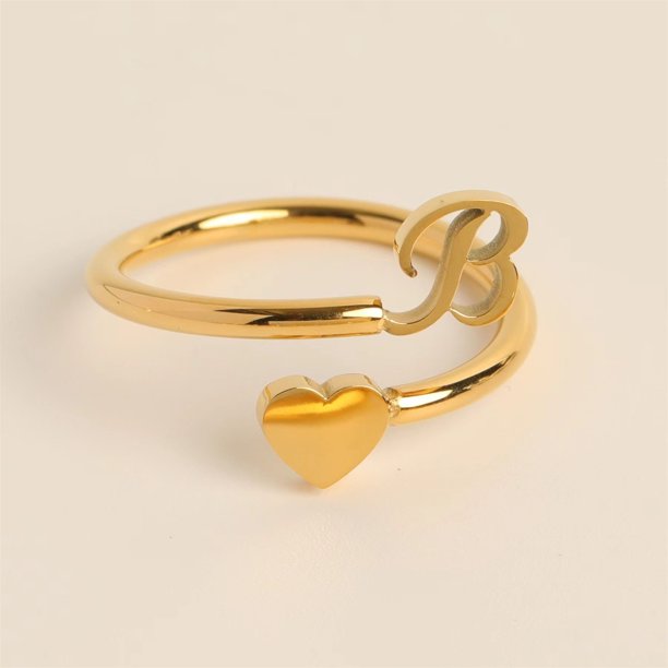 Xihbxyly Anillos de Inicial de Oro, Anillo Apilable con Letra Abierta, Joyería Ajustable con Alfabeto, Regalos Personalizados Únicos, Accesorio de Moda para Mujer, Perfecto para Mamá o Novia.