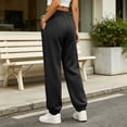 thumbnail image 6 of Lnmiateer Womens Soft Lounge Jogger Pants Solid Color Drawstring Elastic Waist Tapered Pockets Home Relaxation Friend Gathering, 6 of 6