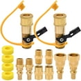thumbnail image 1 of 14pcs Propane Quick Connect Fittings 1/4 Inch RV Adapter 3/8 Flare NPT Male Female Pipe Union, 1 of 7