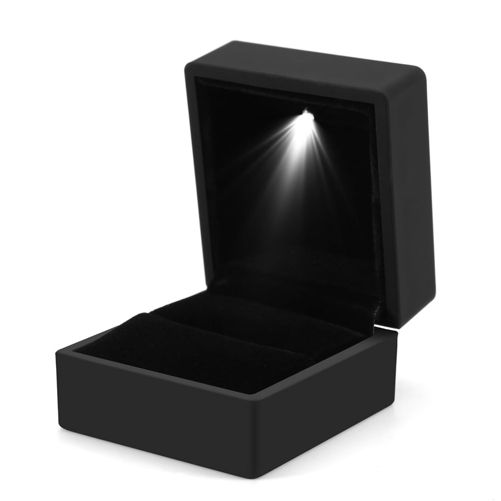 LAFGUR - LAFGUR 4 Colors Fashionable LED Lighted Ring Storage Box ...