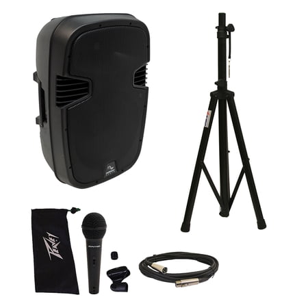 Harmony HA-L12BA Pro DJ Bluetooth 12 1000W Powered PA Speaker Stand Peavey Mic