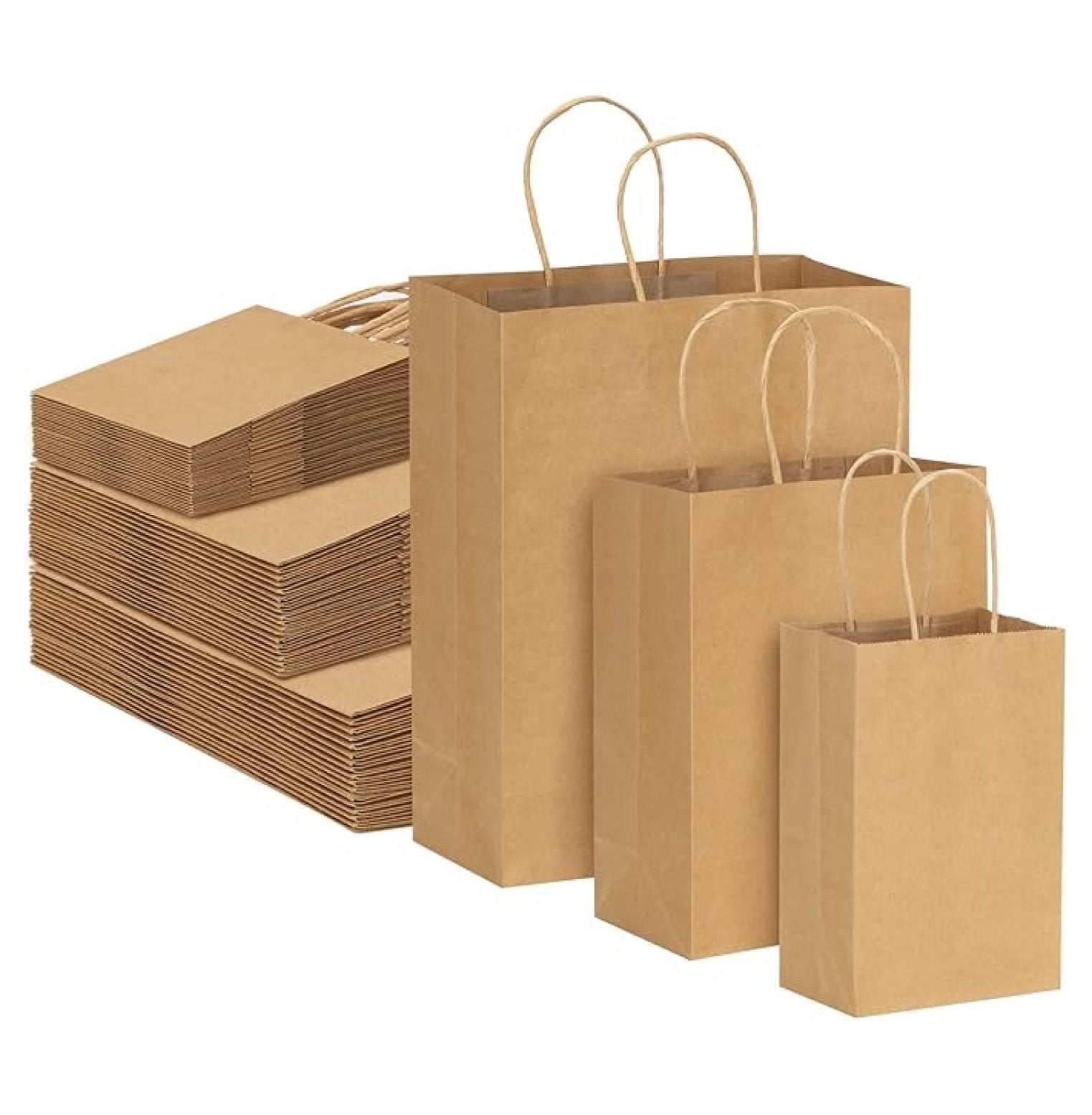 Woric 120 PCS Brown Paper Bags With Handles 16 X 6 X 12 - View #11