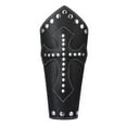 thumbnail image 2 of Steampunk Black PU Wide Wristband Medieval Cross Rivets Bracer Cuff ., 2 of 8