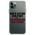 thumbnail image 1 of DistinctInk Clear Shockproof Hybrid Case for iPhone 13 Pro MAX (6.7" Screen) - TPU Bumper Acrylic Back Tempered Glass Screen Protector - She's Eating For Two, I'm Drinking for 3, 1 of 2