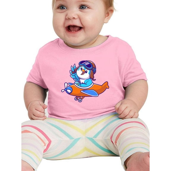 Cute Bird Riding Airplane  T-Shirt Infant -Image by Shutterstock,  18 Months
