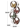 thumbnail image 4 of DecMode Multi Colored Metal Indoor Outdoor Butterfly Wall Decor with Circular Frames and Scroll Details, 4 of 15