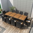 thumbnail image 1 of vidaXL 11 Piece Outdoor Dining Set with Cushions Poly Rattan Black, 1 of 5